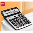 得力(deli)大屏幕12位数语音计算器计算机 学生/办公口算 办公用品 银灰色1530
