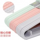 茶花 衣架 无痕宽肩防滑挂衣服架衣挂晒娃洗晒家用衣撑子晾衣架子 浅绿30支装