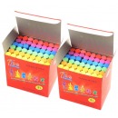 万畅儿童画笔无尘塑光粉笔192支装 白色+彩色 彩色粉笔一箱50盒