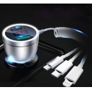纽曼（Newmine） 汽车载充电器 升级数显款QC3.0快充双USB接口自带原装一拖三数据线