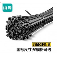 山泽(SAMZHE)自锁式尼龙扎带 2.5100mm 黑色理线带束线绑带 小号 100根包