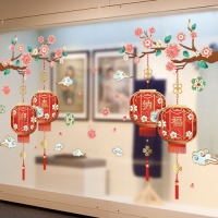 2022新年装饰贴纸窗花虎年玻璃贴画2022新年装饰玻璃贴纸幼儿园教室布置元旦主题虎年春节