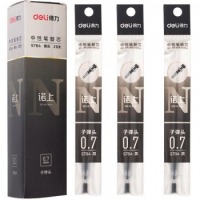 得力（deli）S784 中性笔替芯 诺上笔芯 0.7mm 黑色 20支/盒