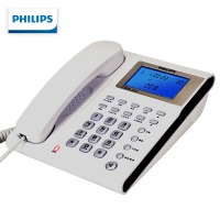 飞利浦（PHILIPS）电话机座机 固定电话 办公家用 双插孔 来电显示 免打扰 CORD