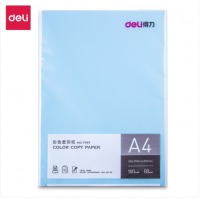 得力（deli）A4浅蓝色复印纸 彩色打印纸 80g 100张/包 7757