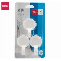 得力19360挂钩(3kg)(圆形)(白色)(3只/卡)