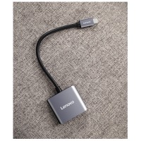 联想Type-C转HDMI/VGA转化器转接头USB-C分线器拓展坞笔记本电脑通用4K投屏扩展坞 小新拯救者扩展坞F1-C02