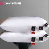 洁丽雅（Grace）枕头枕芯一对装 全棉羽绒毛枕五星级酒店白鹅毛枕头芯单人整头芯成人 一对