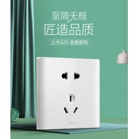 公牛（BULL）开关插座10A网线面板双口暗装五孔插座带USB86型G25 五孔插座