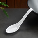 A5密胺仿瓷白色勺子塑料汤勺翘尾勺创意勾勺饭勺