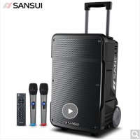 山水 SANSUI A08 8英寸大功率重低音广场舞音响 便携式移动户外蓝牙拉杆音箱 多媒