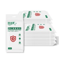 顺清柔 75%酒精湿巾10片独立装*10包 便携独立包装湿巾 湿纸巾 卫生湿巾酒精棉片（升