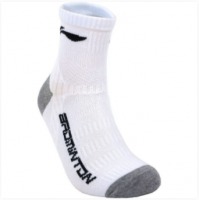 李宁 LI-NING 1双装羽毛球袜子男款吸汗防脱运动袜均码中筒袜 AWSM209-1 白