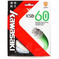 川崎KAWASAKI羽毛球拍线网线0.72mm高弹耐久型纳米技术KSB-60 白色