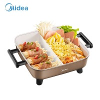 美的（Midea）电火锅 鸳鸯锅 煎烤涮肉一体锅 多功能锅6L火锅锅 DY3030Easy102