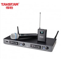 得胜（TAKSTAR）M-2R 一拖二真分集无线麦克风 M-2R(TD+TLH)（手持+领夹）