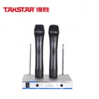 得胜（TAKSTAR） TS-3310HH无线麦克风KTV一拖二无线话筒K歌卡拉OK演出 黑色