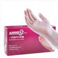 爱马斯 AMMEX 一次性PVC手套 GPX3KRT46100 L号 100只盒 CLP 