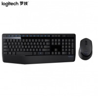 罗技（Logitech）MK345无线办公键鼠套装 防泼溅 全尺寸 多媒体键鼠套装 带无线2.4G接收器 黑色
