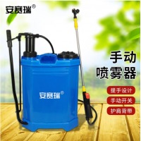 安赛瑞 手动喷雾器 16L手摇八角桶单管背负式 农用打药机园林杀虫 530173