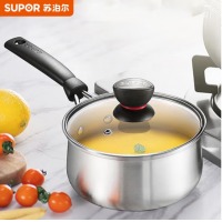 苏泊尔SUPOR小红圈304不锈钢汤锅奶锅煮面锅18cm明火专用ST18H1