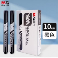 晨光(M&G)文具黑色单头记号笔 油性马克笔 物流笔标记大头笔 10支/盒APMY2203