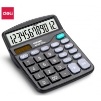 得力(deli)双电源桌面办公计算器 12位大屏幕桌面计算机 办公文具用品 837ES