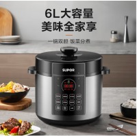 苏泊尔（SUPOR）全自动智能电压力锅 一锅双胆 开盖收汁 快煮慢享 定时预约 SY-60