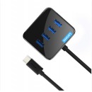 联想（Lenovo）C603 Type-C转USB分线器 3.0接口转换器 4口扩展坞 转接头 HUB集线器 USB延长线 /0.25米