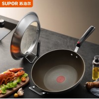 苏泊尔SUPOR火红点钛耐磨无油烟不粘炒锅30cm明火电磁炉通用煎锅炒菜锅EC30HP04