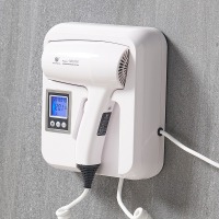 创点酒店吹风机家用浴室卫生间挂墙宾馆干发器壁挂式电干发器LED液晶显示 CD-718A 白色