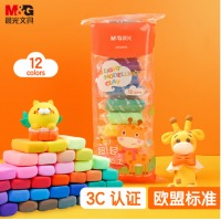 晨光(M&G)文具12色袋装超轻粘土 宝宝彩泥橡皮泥黏土儿童手工DIY玩具 小鹿系列AKE