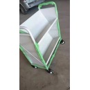 铁制三层V型置物车车学校图书馆书店医院档案室移动手推车铁制置物小推车灰白色