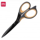 得力(deli)175mm中号不锈钢剪刀 家用办公美工剪子 黑色6027