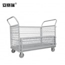 安赛瑞 200500 网格车手推车搬运车折叠拉货车网格小号灰色橡胶轮