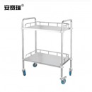 安赛瑞 600617 加厚组装不锈钢小推车 实验室器械仪器推车护理车换药车 二层无抽屉 600*400*860mm