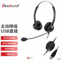比德邦(BeeBund)ES316D头戴式呼叫中心话务耳机/客服办公降噪耳麦/双耳USB主动降噪(适用笔记本/台式机)