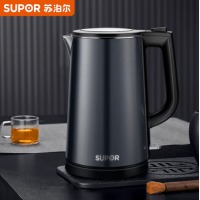 苏泊尔（SUPOR）电水壶 双层防烫烧水壶热水壶 1800W快烧 全钢无缝内胆电热水壶 S