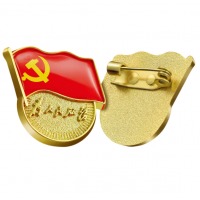 优和（UHOO）标准党徽胸章 别针磁扣蝴蝶扣为人民服务党员徽章 别针扣 装厚2mm