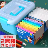 金值混色粉笔套装多色无毒黑板报专用儿童家用幼儿园涂鸦教学无尘粉尘白色普通六角环保鲜艳教师软