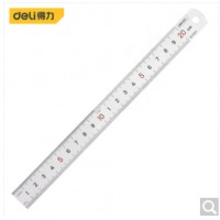 得力(deli) 不锈钢直尺刻度尺公制刻度绘图钢尺200mm DL8020