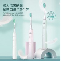 飞利浦(PHILIPS)电动牙刷 成人声波震动牙刷 两种模式情侣款软毛牙刷 薄荷绿 HX2