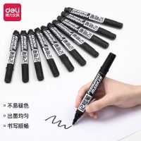 得力 (deli) 6881 记号笔 黑色 10支/盒