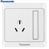 松下（ Panasonic）开关插座 三孔16A带单控开关插座 86型墙面开关 雅悦白色 