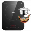美的（Midea）电磁炉 家用大功率 2200W 恒匀火技术 智能断电 微晶面板 C22-WH2237（配汤蒸锅+渗氮炒锅）