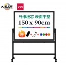 得力(deli)高端顶配系列支架式白板150*90cmH型架可移动可翻转白板双面磁性办公会议家用写字板7883