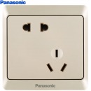 松下（ Panasonic）插座 斜五孔插座错位二三极10A插座 86型面板 WMWA123Y-N 雅悦香槟金