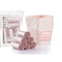 桌面垃圾袋加厚30*35cm迷你5卷150小号小垃圾袋家用宠物猫砂车载塑料袋