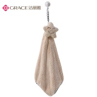 洁丽雅（Grace）擦手巾 珊瑚绒卡通挂式擦手巾 浴室厨房居家多用途抹手毛巾 40×21c