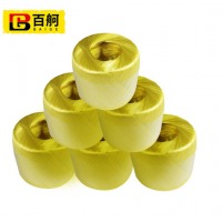 百舸 全新料打包绳透明塑料绳草球红色捆扎绳捆绑绳包装绳加厚耐磨 黄色/6卷